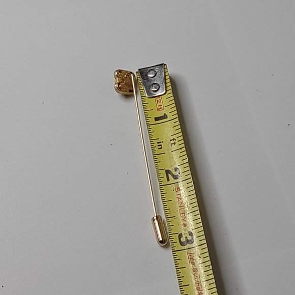 Gold Tone And Brown Cute Vintage Stick Pin - Picture 6 of 10